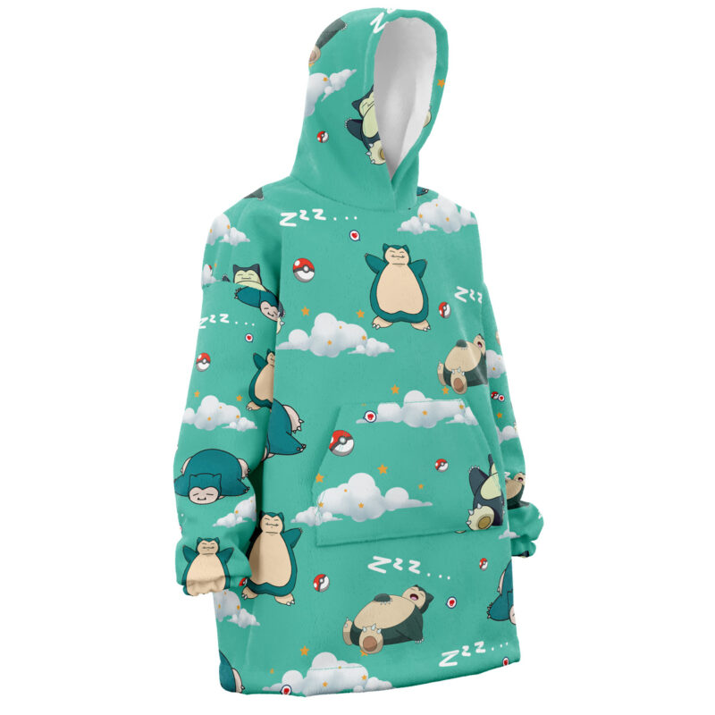Snorlax Pattern Pokemon Snug Oversized Blanket Hoodie