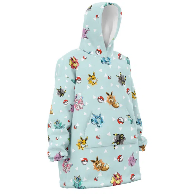 Eeveelutions Pattern Pokemon Snug Oversized Blanket Hoodie