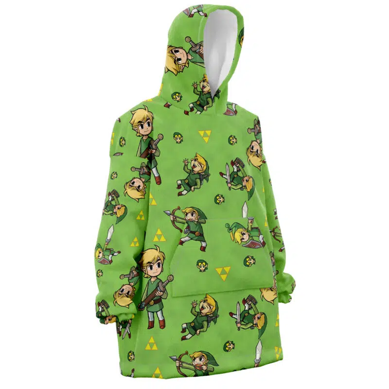 Link Pattern Legend of Zelda Snug Oversized Blanket Hoodie