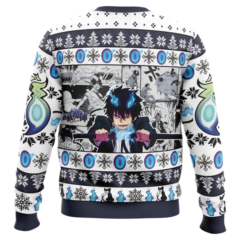 Straight Outta Gehenna Blue Exorcist Ugly Christmas Sweater - Image 2
