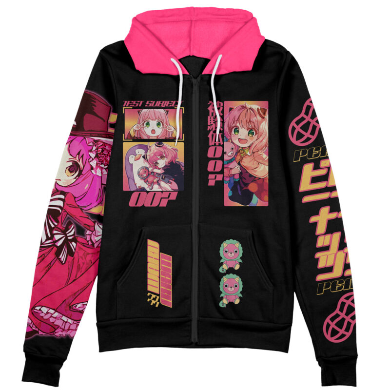 Anya Forger V2 Spy x Family Streetwear Zip Hoodie Jacket - Image 2