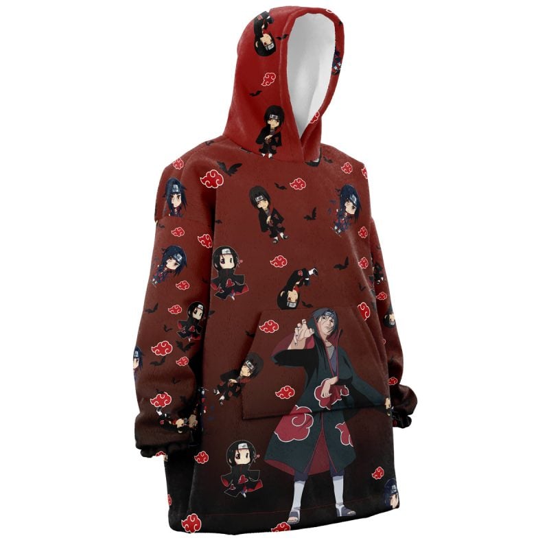 Itachi Uchiha Pattern Naruto Snug Oversized Blanket Hoodie