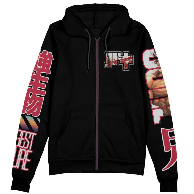 Yuujirou Hanma Baki Streetwear Zip Hoodie Jacket - Image 2