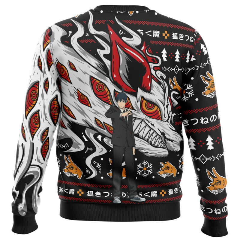 Aki’s Fox Devil Chainsaw Man Ugly Christmas Sweater - Image 2