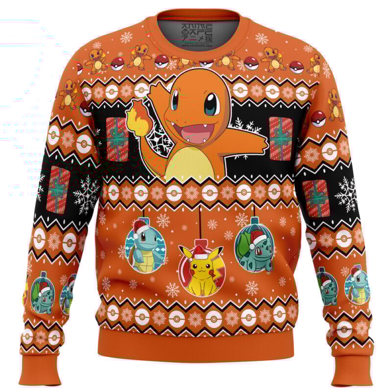 Charmander I Choose You Pokemon Ugly Christmas Sweater