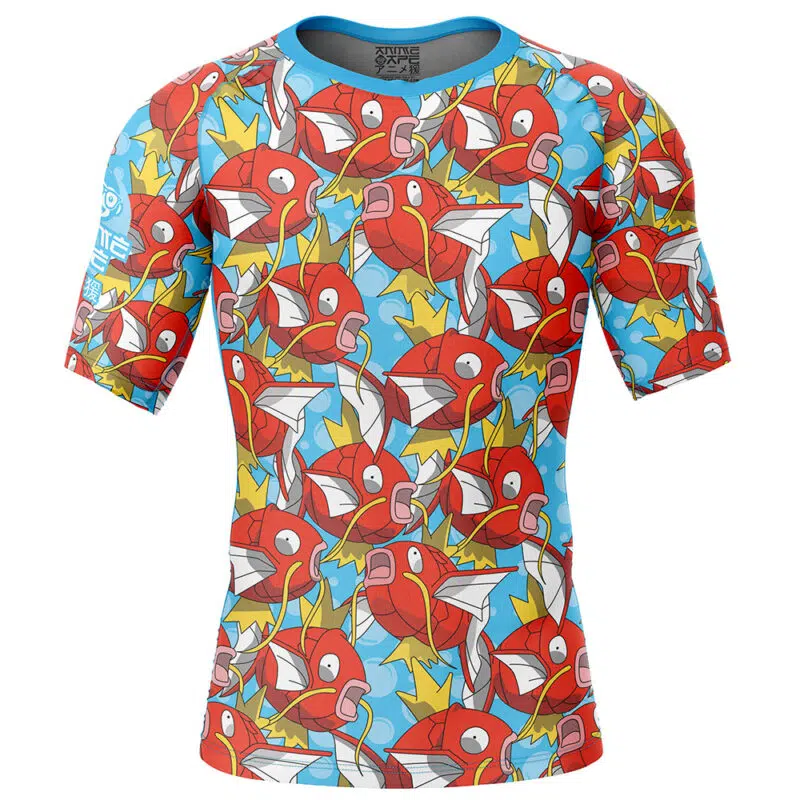 Magikarp Pokemon Short Sleeve Rash Guard Compression Shirt
