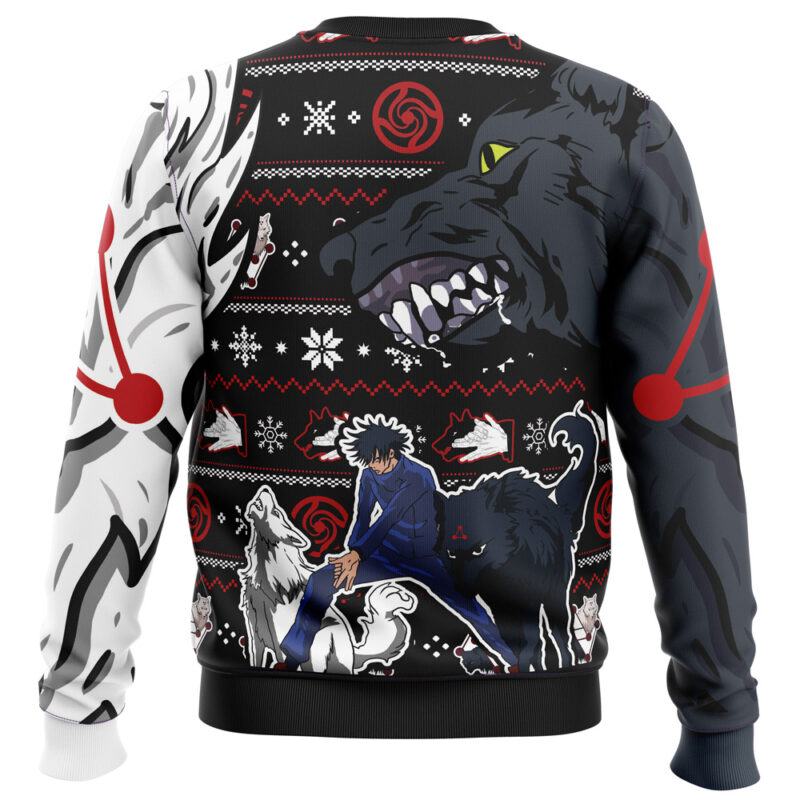 Megumi Divine Dogs Jujutsu Kaisen Ugly Christmas Sweater - Image 2