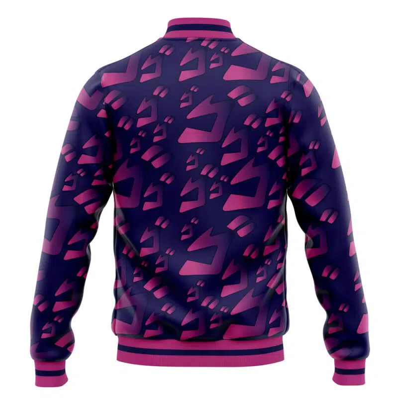 Menacing Aura Pattern Jojo's Bizarre Adventure Varsity Jacket - Image 4
