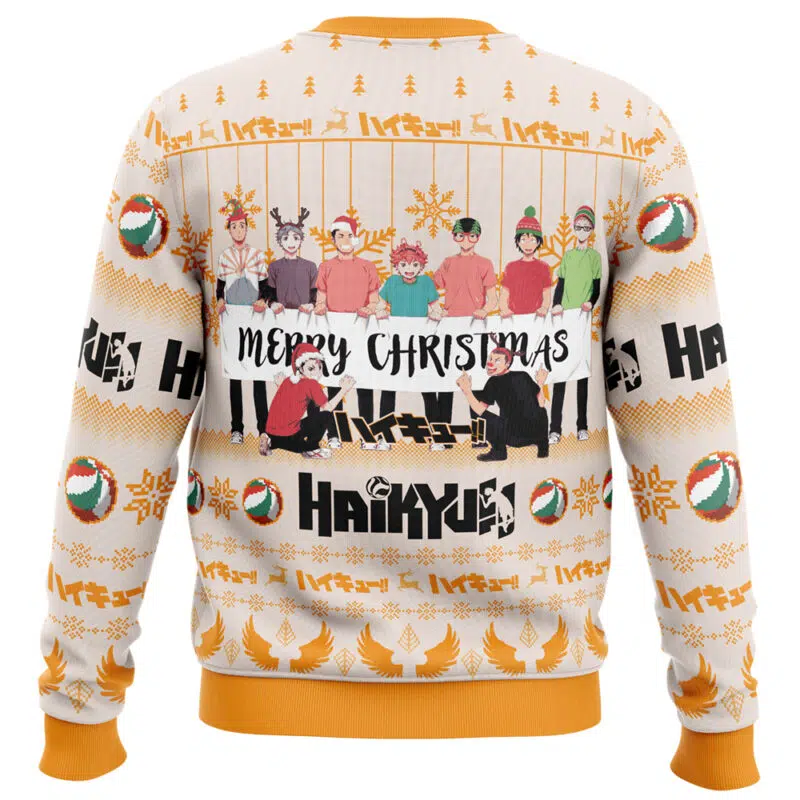 Merry Christmas Karasuno High Haikyuu!! Ugly Christmas Sweater - Image 2