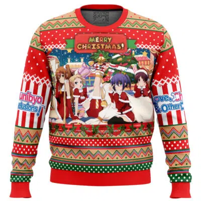 Merry Christmas Ladies Love, Chunibyo & Other Delusions_Ugly Christmas Sweater FRONT mockup--