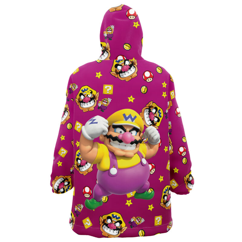 Wario Pattern Mario Bros Nintendo Snug Oversized Blanket Hoodie