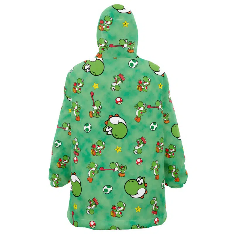 Yoshi Pattern Mario Bros Nintendo Snug Oversized Blanket Hoodie - Image 2
