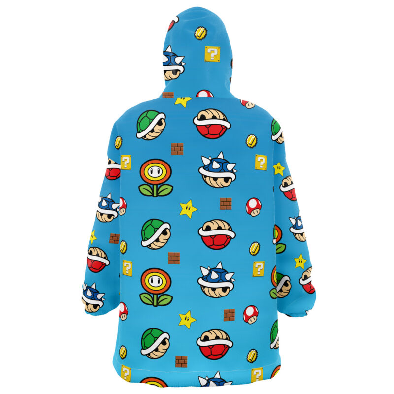 Mario Bros Items Pattern Nintendo Snug Oversized Blanket Hoodie - Image 3