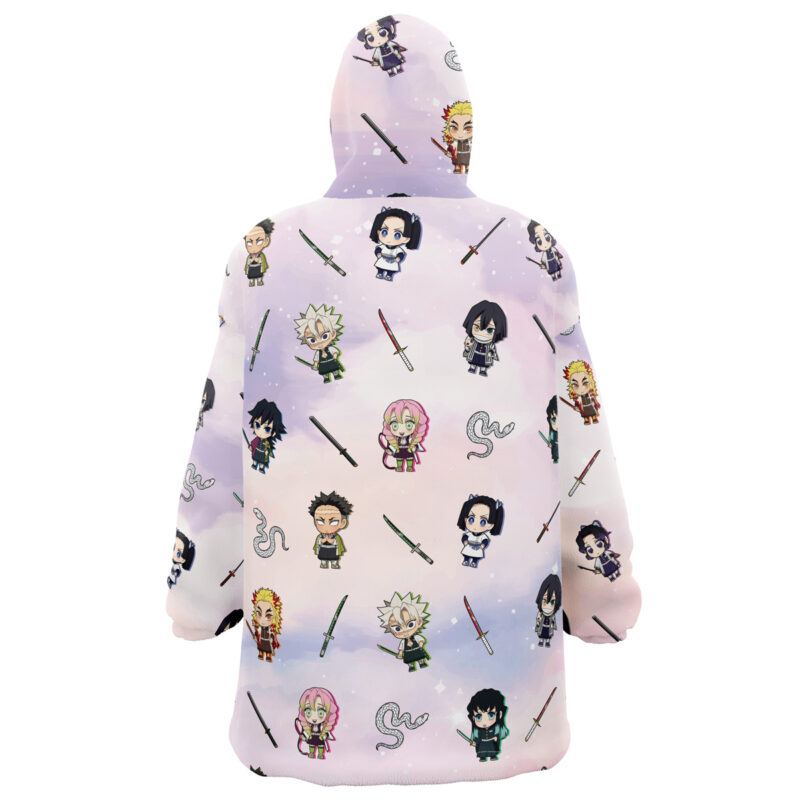 Chibi Hashira Pattern Demon Slayer Snug Oversized Blanket Hoodie - Image 2