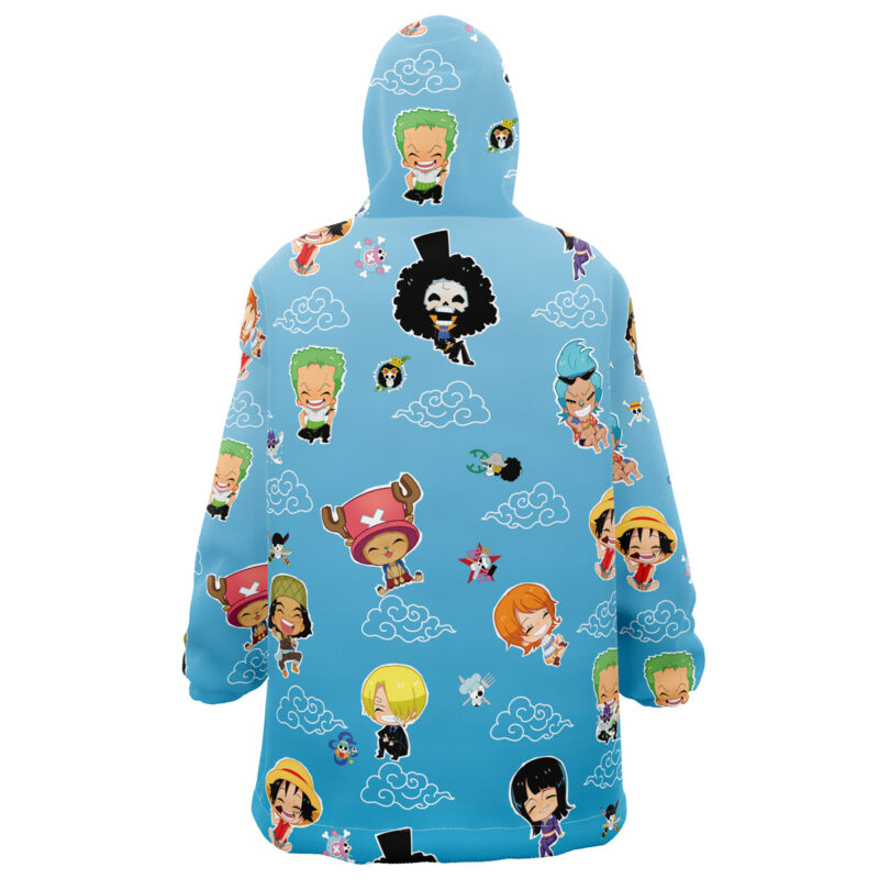 Chibi Straw Hat Crew Pattern One Piece Snug Oversized Blanket Hoodie - Image 3