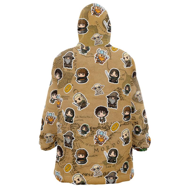 Chibi The Fellowship of the Ring Pattern The Lord Of The Ring Snug Oversized Blanket Hoodie - Image 3
