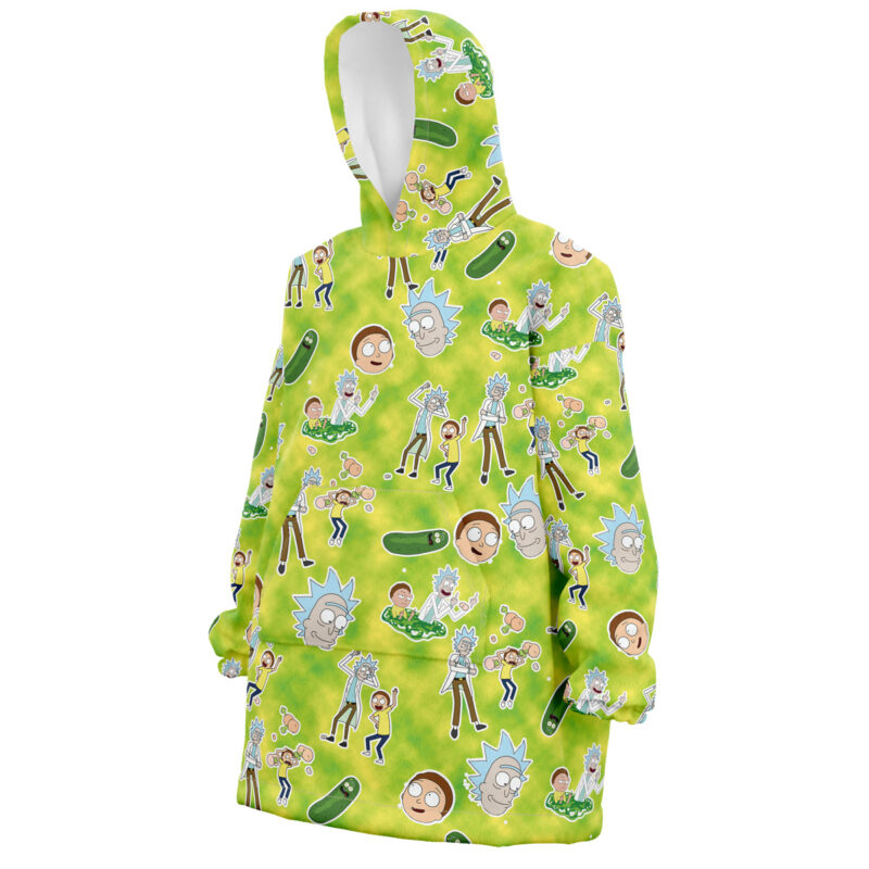Rick and Morty Pattern Snug Oversized Blanket Hoodie - Image 2