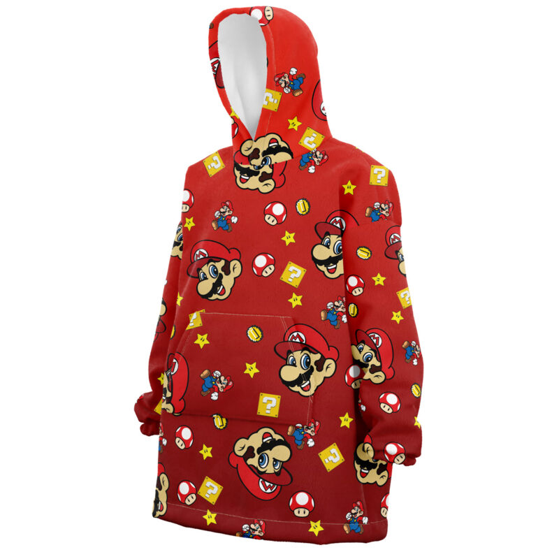 Mario Bros Pattern Mario Bros Nintendo Snug Oversized Blanket Hoodie - Image 2