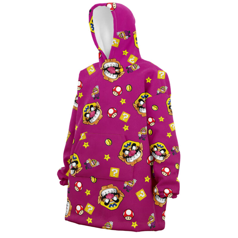 Wario Pattern Mario Bros Nintendo Snug Oversized Blanket Hoodie - Image 2