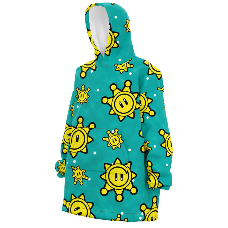 Shine Pattern Mario Bros Nintendo Snug Oversized Blanket Hoodie