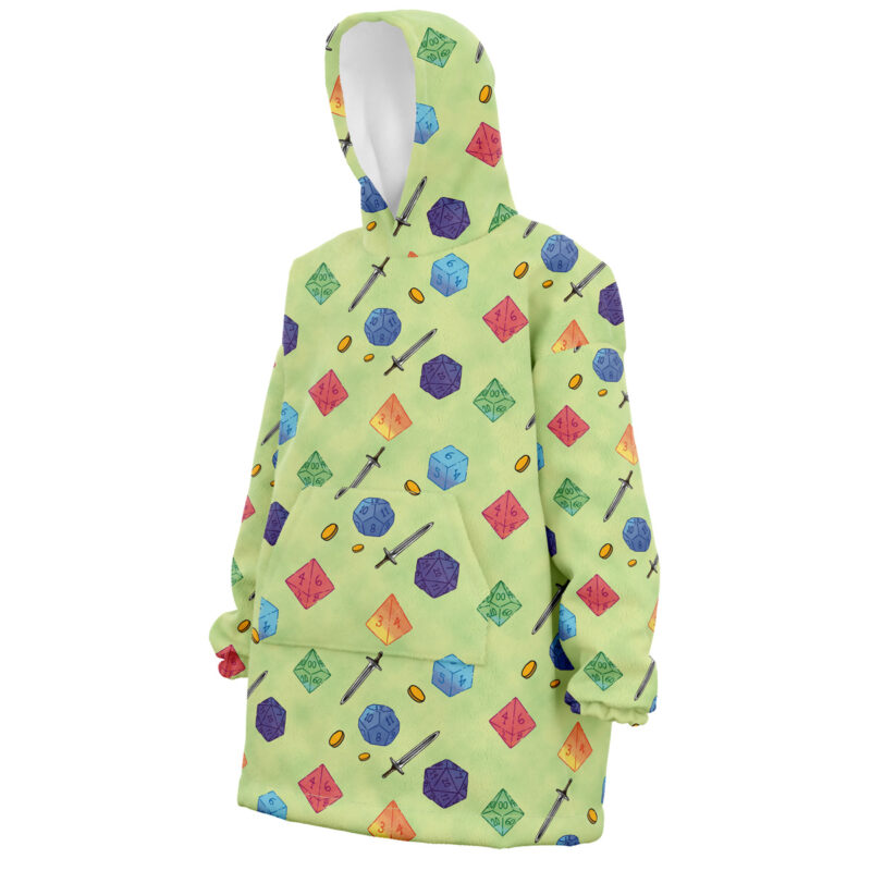 Dungeons and Dragons Dice Pattern Snug Oversized Blanket Hoodie - Image 3