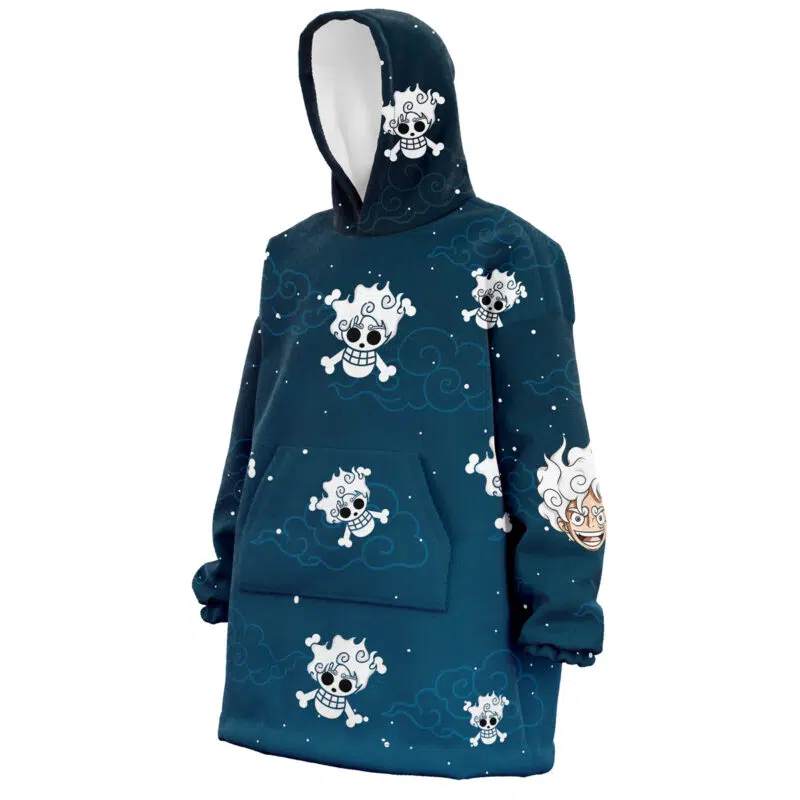 Luffy Gear 5 v2 Pattern One Piece Snug Oversized Blanket Hoodie - Image 2