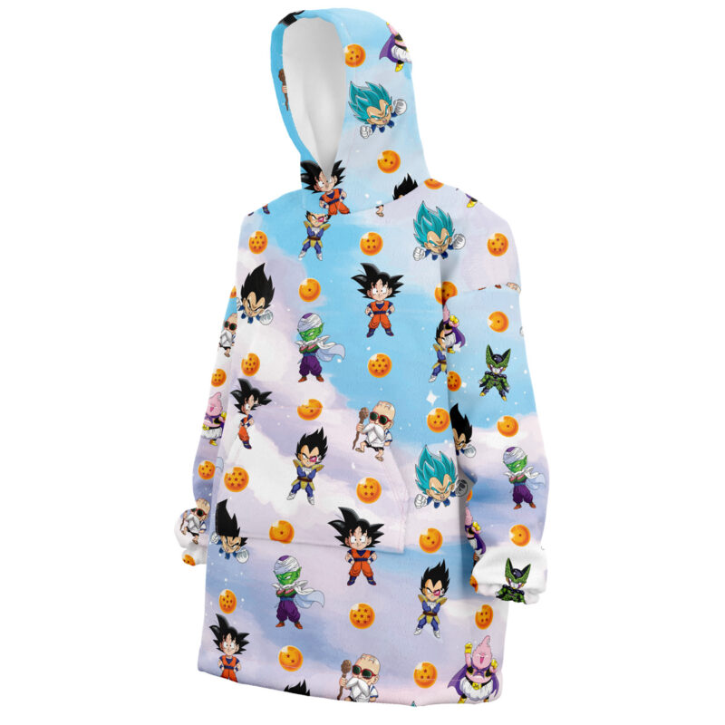 Chibi Dragon Ball Z Pattern Snug Oversized Blanket Hoodie - Image 2