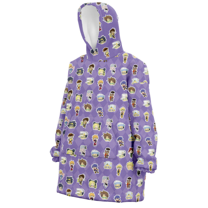 Chibi Jojo's Bizarre Adventure Pattern Snug Oversized Blanket Hoodie - Image 2