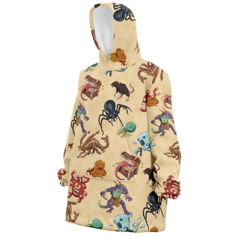 Dungeons and Dragons Monsters Pattern Snug Oversized Blanket Hoodie - Image 3