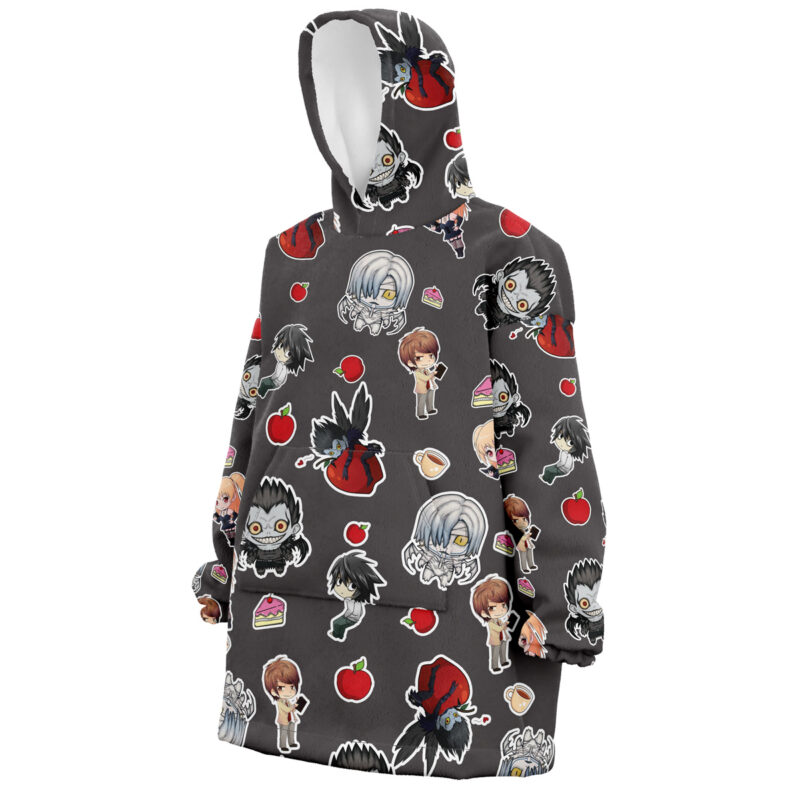 Chibi Death Note Pattern Snug Oversized Blanket Hoodie - Image 3