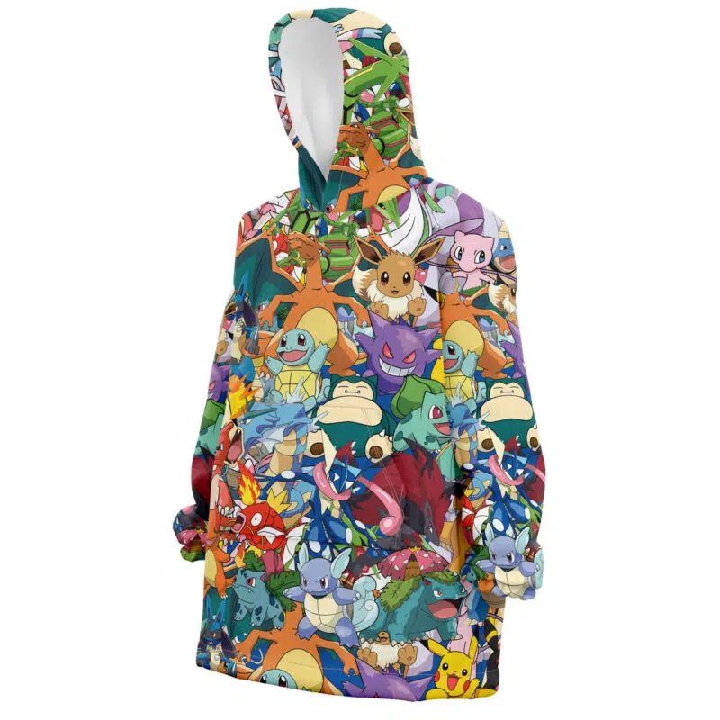 All Pokemon Pattern Snug Oversized Blanket Hoodie