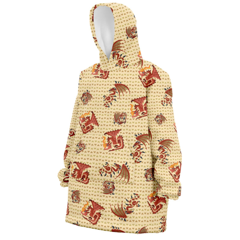 Rathalos Pattern Monster Hunter Snug Oversized Blanket Hoodie - Image 2