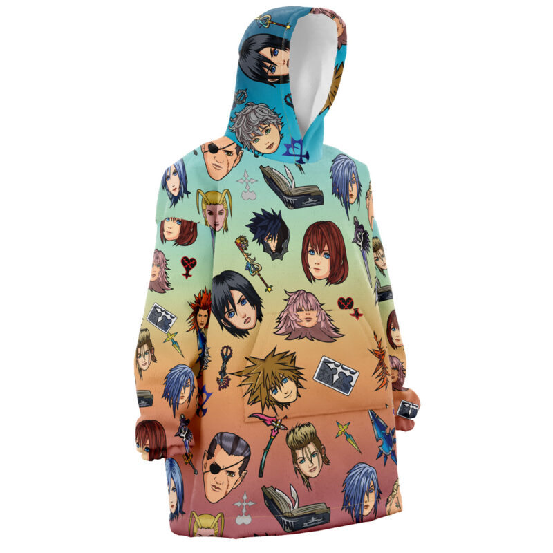 Kingdom Hearts Pattern Snug Oversized Blanket Hoodie