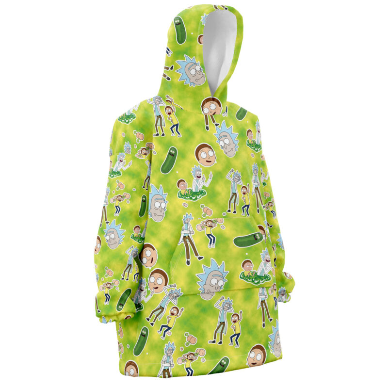 Rick and Morty Pattern Snug Oversized Blanket Hoodie - Image 3