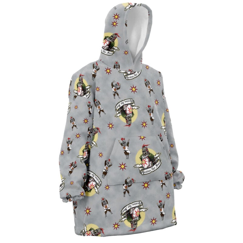 Praise the Sun Pattern Dark Souls Snug Oversized Blanket Hoodie - Image 3