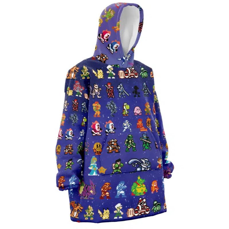 Smash Bros Pattern Nintendo Snug Oversized Blanket Hoodie