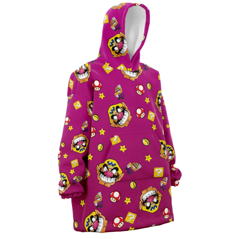 Wario Pattern Mario Bros Nintendo Snug Oversized Blanket Hoodie - Image 3