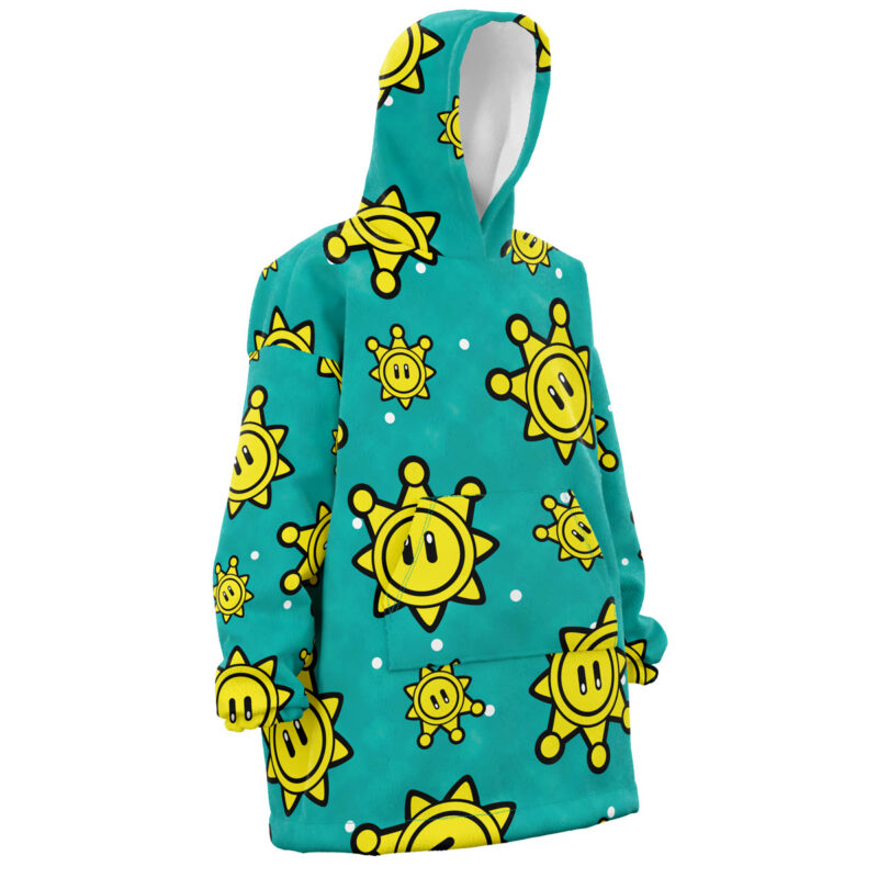 Shine Pattern Mario Bros Nintendo Snug Oversized Blanket Hoodie - Image 3