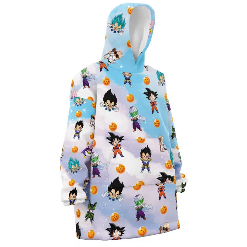 Chibi Dragon Ball Pattern Snug Oversized Blanket Hoodie