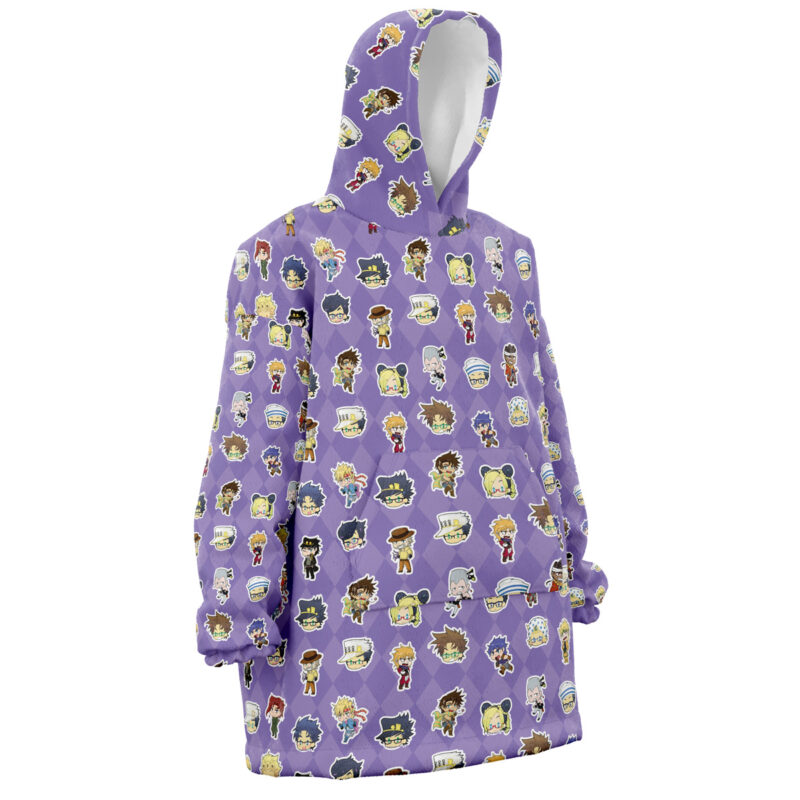 Chibi Jojo's Bizarre Adventure Pattern Snug Oversized Blanket Hoodie