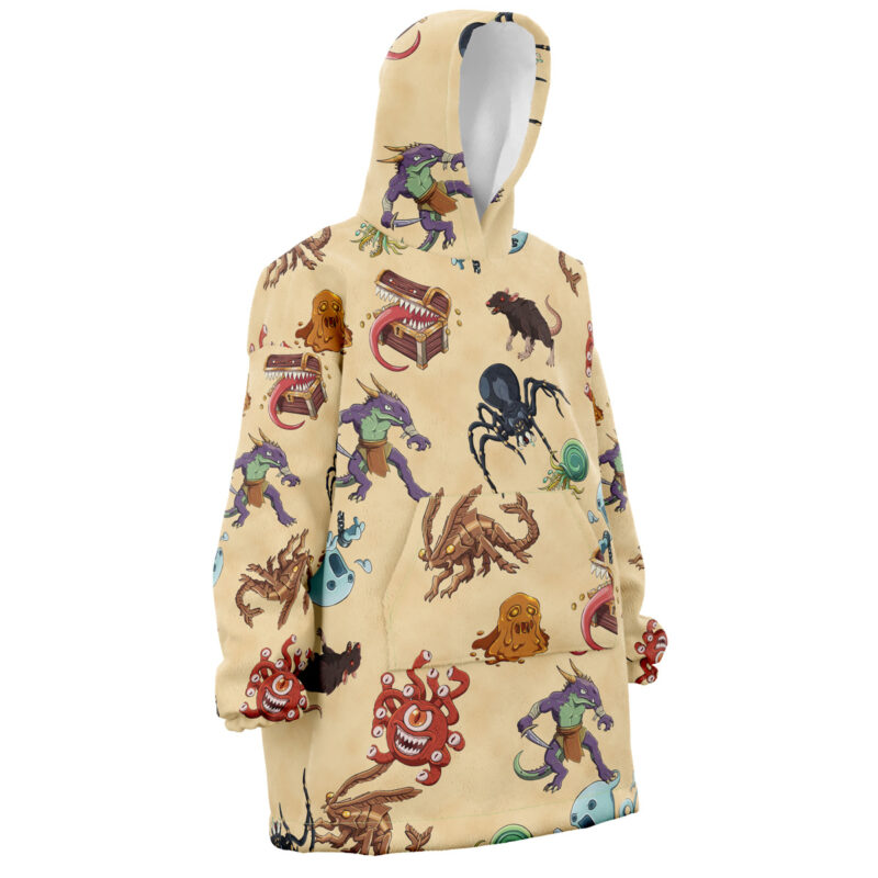 Dungeons and Dragons Monsters Pattern Snug Oversized Blanket Hoodie