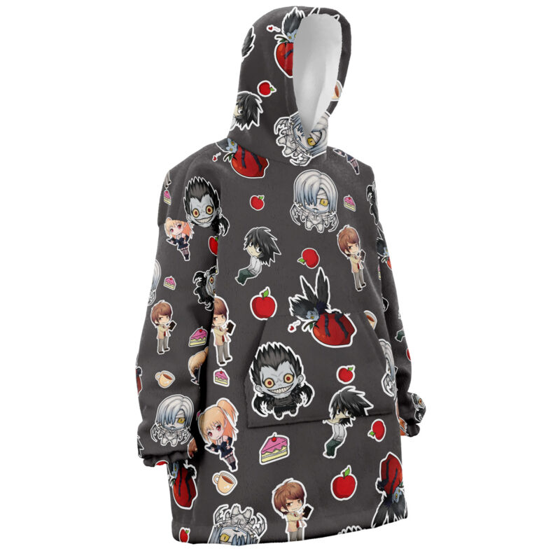 Chibi Death Note Pattern Snug Oversized Blanket Hoodie