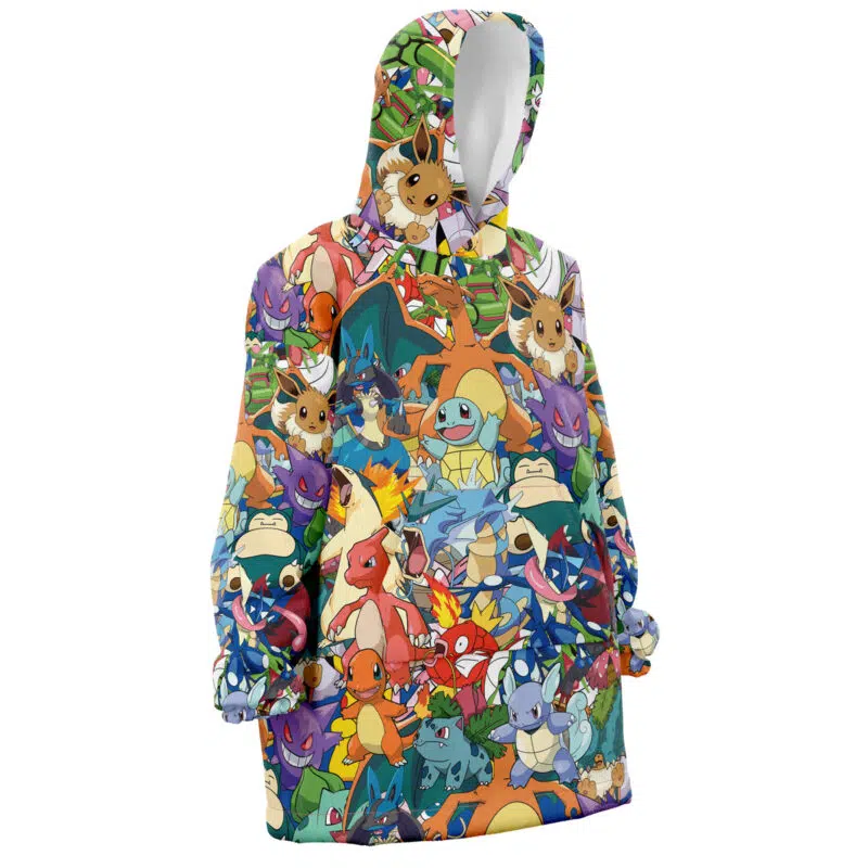All Pokemon Pattern Snug Oversized Blanket Hoodie - Image 2