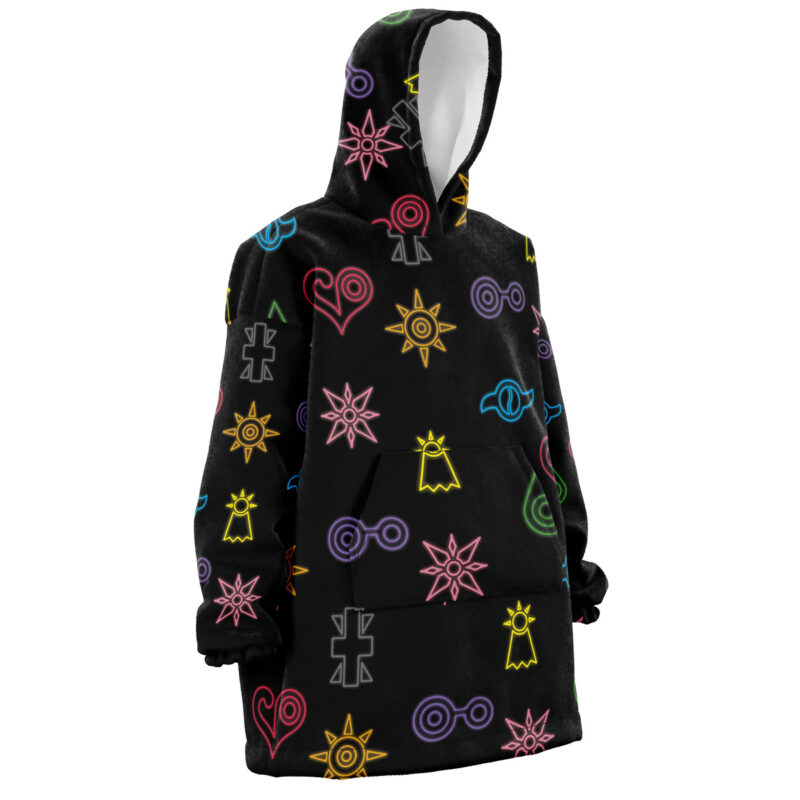 Crest Symbols Digimon Pattern Snug Oversized Blanket Hoodie - Image 3
