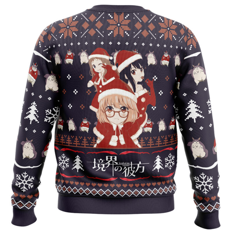Santa Ai, Mirai, Mitsuki Beyond the Boundary Ugly Christmas Sweater - Image 2