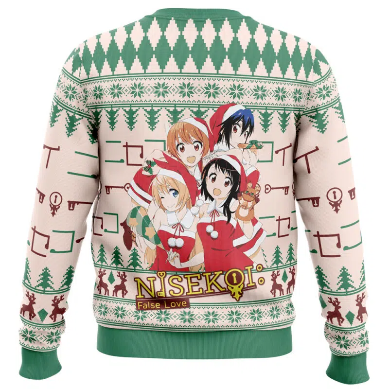 Santa Kosaki, Chitoge, Seishiro, Marika Nisekoi Ugly Christmas Sweater - Image 2