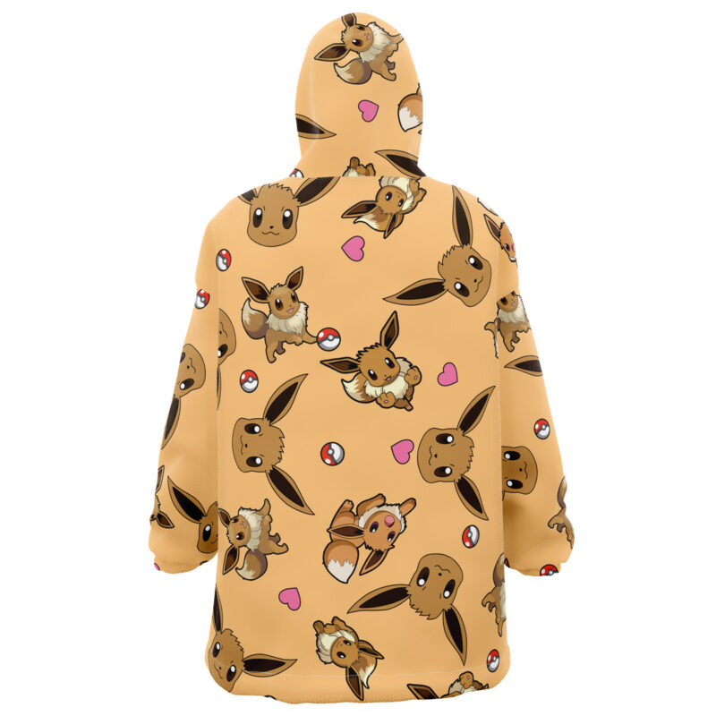 Eevee Pattern Pokemon Snug Oversized Blanket Hoodie - Image 3