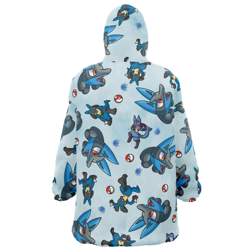 Lucario Pattern Pokemon Snug Oversized Blanket Hoodie - Image 2