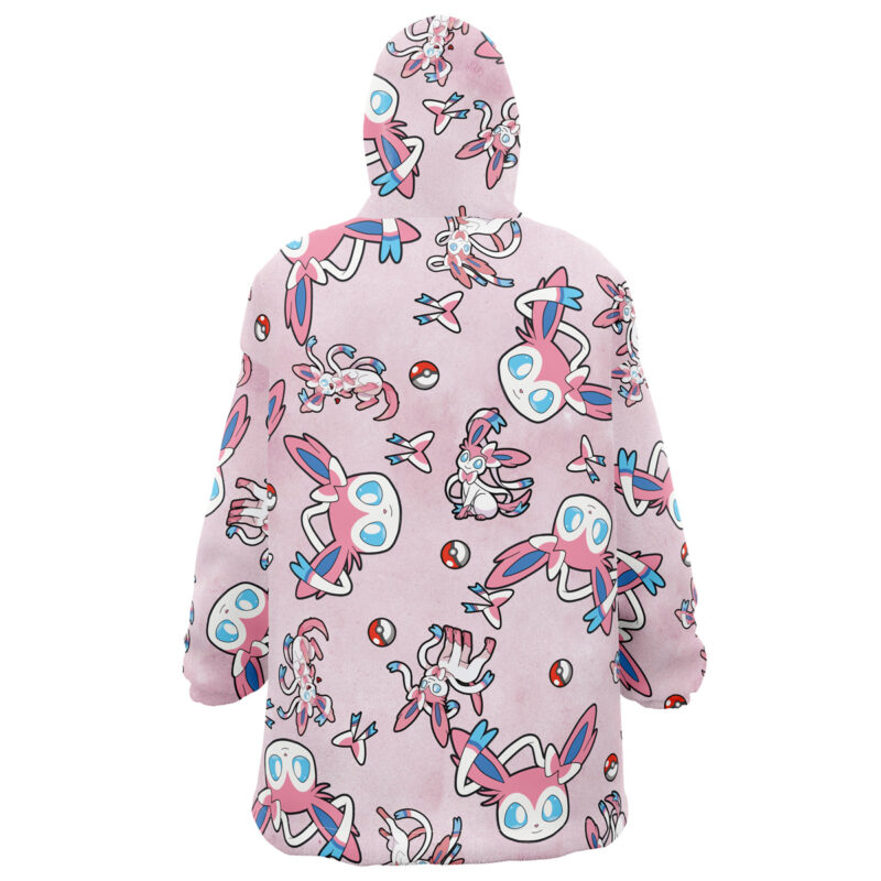 Sylveon Pattern Pokemon Snug Oversized Blanket Hoodie - Image 2