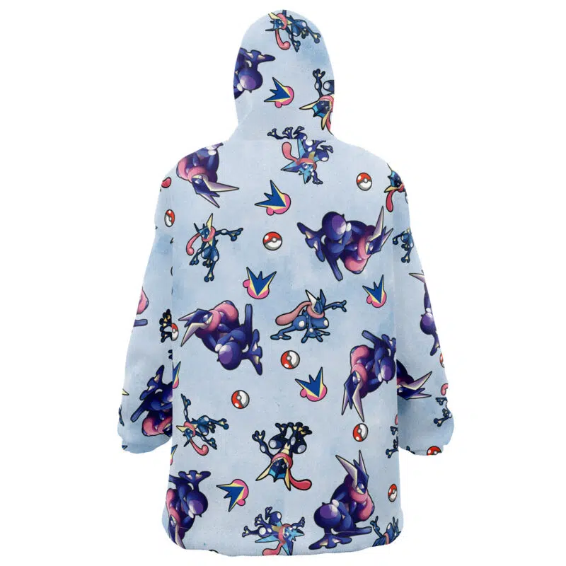 Greninja Pattern Pokemon Snug Oversized Blanket Hoodie - Image 2